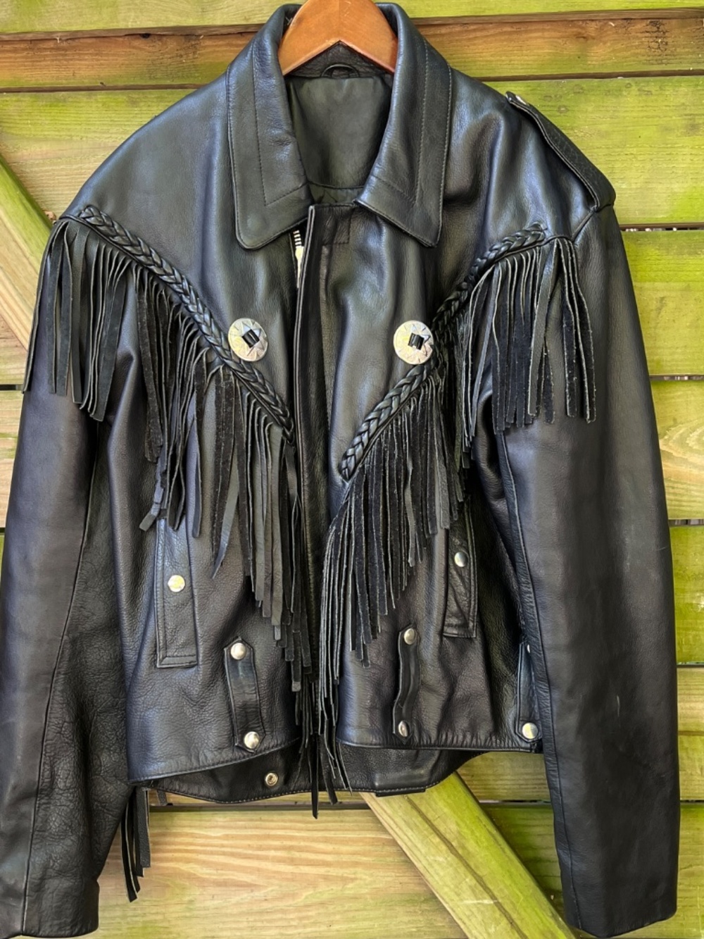 Vintage 1990s Kerr Leathers Biker Leather Jacket Size L